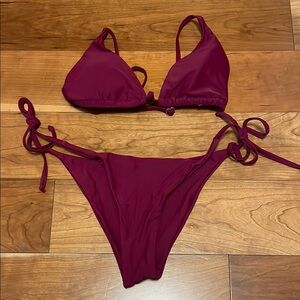 Elegant Burgundy Bikini Set